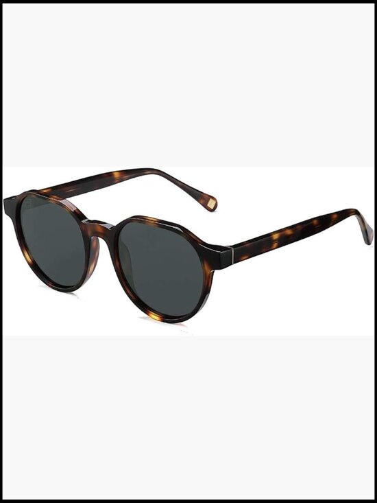 Acetate Frame Polarized Sunglasses Retro Round Designer Eyewear main image 4